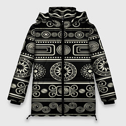 Куртка зимняя женская Африканский мотив, цвет: 3D-черный