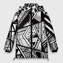 Куртка зимняя женская Black and white, цвет: 3D-черный