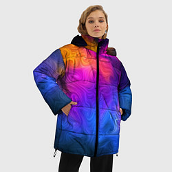 Куртка зимняя женская Узор цвета, цвет: 3D-светло-серый — фото 2