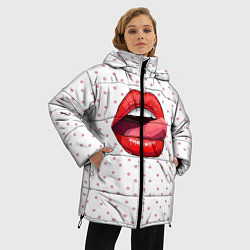 Куртка зимняя женская Губы, цвет: 3D-черный — фото 2