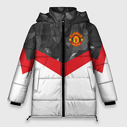 Куртка зимняя женская Man United FC: Grey Polygons, цвет: 3D-красный