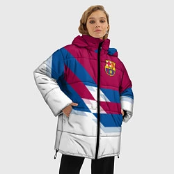 Куртка зимняя женская Barcelona FC: White style, цвет: 3D-красный — фото 2