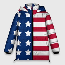 Куртка зимняя женская USA Flag, цвет: 3D-светло-серый