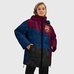 Куртка зимняя женская FC Barcelona: Dark polygons, цвет: 3D-красный — фото 2