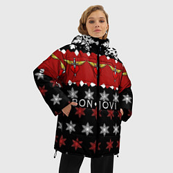 Куртка зимняя женская Праздничный Bon Jovi, цвет: 3D-красный — фото 2