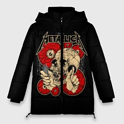 Куртка зимняя женская Metallica Skull, цвет: 3D-красный