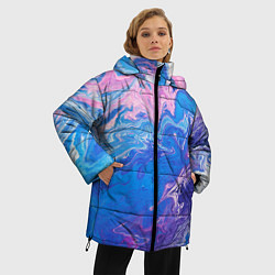 Куртка зимняя женская Tie-Dye Blue & Violet, цвет: 3D-красный — фото 2