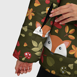 Куртка зимняя женская Осенние лисички, цвет: 3D-красный — фото 2