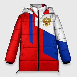 Куртка зимняя женская Russia: Geometry Tricolor, цвет: 3D-светло-серый