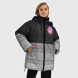 Куртка зимняя женская ФК Бавария: Серый стиль, цвет: 3D-черный — фото 2