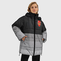 Куртка зимняя женская ФК Арсенал: Серый стиль, цвет: 3D-красный — фото 2