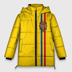 Куртка зимняя женская Молдавия: лента с гербом, цвет: 3D-красный