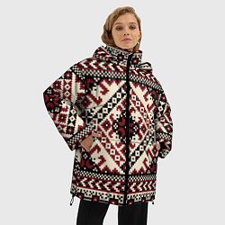 Куртка зимняя женская Славянский орнамент, цвет: 3D-черный — фото 2
