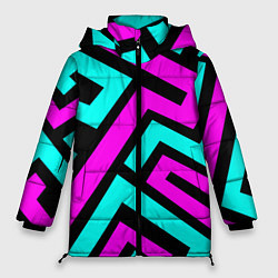 Куртка зимняя женская Maze: Violet & Turquoise, цвет: 3D-черный