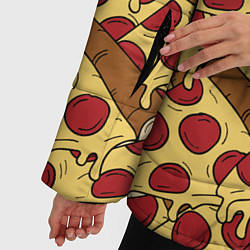 Куртка зимняя женская Любитель пиццы, цвет: 3D-красный — фото 2