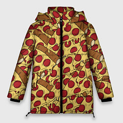 Куртка зимняя женская Любитель пиццы, цвет: 3D-красный