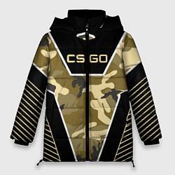 Куртка зимняя женская CS:GO Khaki Camo, цвет: 3D-черный