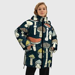Куртка зимняя женская Грибной лес, цвет: 3D-красный — фото 2
