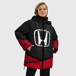 Куртка зимняя женская Honda: Grey Carbon, цвет: 3D-красный — фото 2