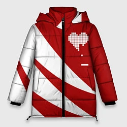 Куртка зимняя женская Игра в сердца, цвет: 3D-черный
