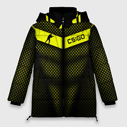 Куртка зимняя женская CS:GO Yellow Carbon, цвет: 3D-черный