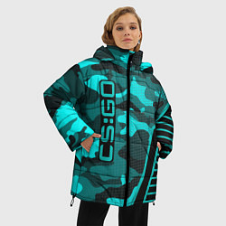 Куртка зимняя женская CS:GO Blue Camo, цвет: 3D-черный — фото 2