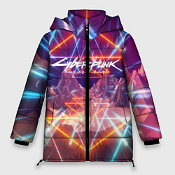 Куртка зимняя женская Cyberpunk 2077: Neon Lines, цвет: 3D-черный