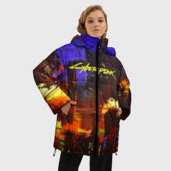 Куртка зимняя женская Cyberpunk 2077: Night City, цвет: 3D-черный — фото 2