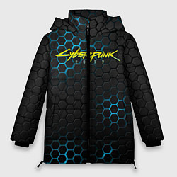 Куртка зимняя женская Cyberpunk 2077: Blue Carbon, цвет: 3D-черный