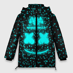 Куртка зимняя женская Marshmello: Blue Fireflies, цвет: 3D-черный