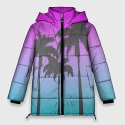 Куртка зимняя женская Пальмы 80s, цвет: 3D-черный