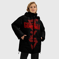 Куртка зимняя женская Godzilla: Hieroglyphs, цвет: 3D-светло-серый — фото 2