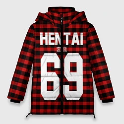 Куртка зимняя женская Hentai 69: Red Grid, цвет: 3D-черный
