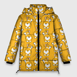 Куртка зимняя женская Маленькие Корги, цвет: 3D-черный