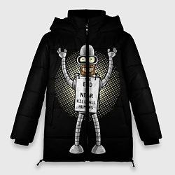 Куртка зимняя женская Kill All Humans, цвет: 3D-черный