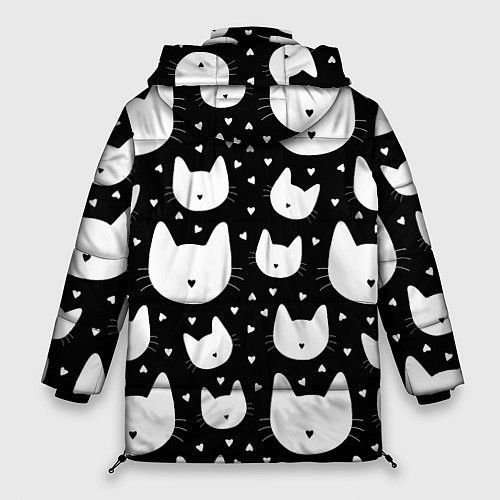Женская зимняя куртка Love Cats Pattern / 3D-Светло-серый – фото 2