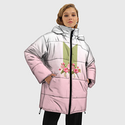 Куртка зимняя женская BTS: Pink Flowers, цвет: 3D-светло-серый — фото 2