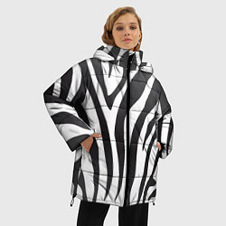 Куртка зимняя женская Африканская зебра, цвет: 3D-красный — фото 2