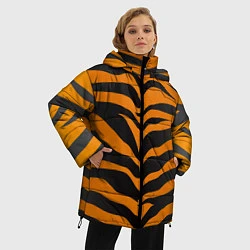 Куртка зимняя женская Шкура тигра, цвет: 3D-черный — фото 2