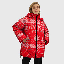 Куртка зимняя женская Новогодняя Ольга, цвет: 3D-черный — фото 2