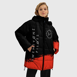 Куртка зимняя женская 21 Pilots: Red & Black, цвет: 3D-светло-серый — фото 2