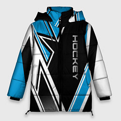 Куртка зимняя женская Hockey black blue white, цвет: 3D-красный