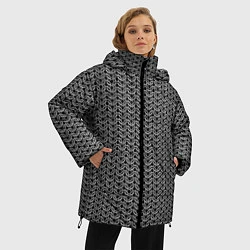 Куртка зимняя женская Кольчуга воина, цвет: 3D-светло-серый — фото 2