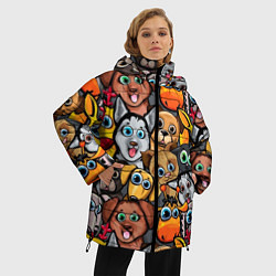 Куртка зимняя женская Веселые собаки, цвет: 3D-черный — фото 2