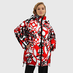 Куртка зимняя женская Каратэ киокушинкай - эмблемы, цвет: 3D-черный — фото 2