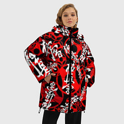 Куртка зимняя женская Каратэ киокушинкай паттерн, цвет: 3D-черный — фото 2