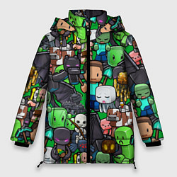 Куртка зимняя женская Жители Майнкрафт, цвет: 3D-черный