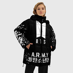 Куртка зимняя женская BTS ARMY, цвет: 3D-красный — фото 2