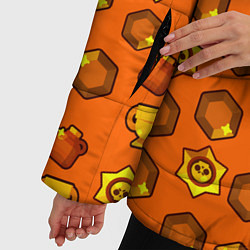 Куртка зимняя женская Brawl Stars: Orange Team, цвет: 3D-черный — фото 2