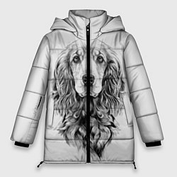 Куртка зимняя женская Кокер спаниель, цвет: 3D-черный